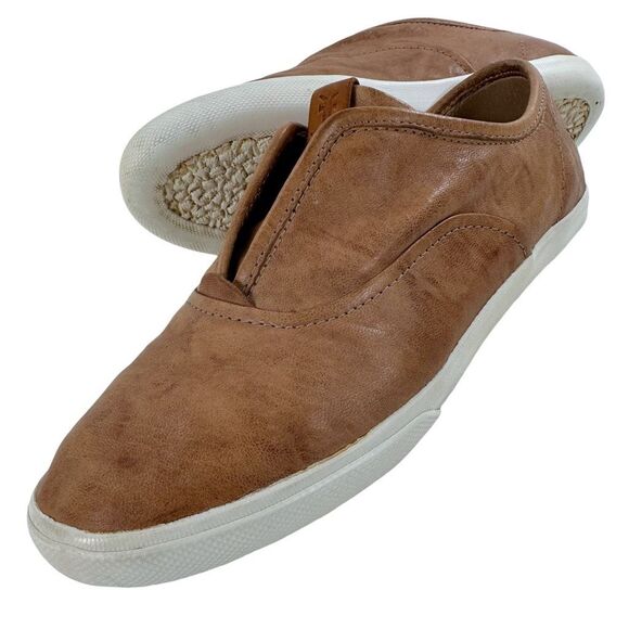 Frye Maya CVO Slip-on Distressed Tan Leather Sneakers Women’s Size 7 - Picture 9 of 9